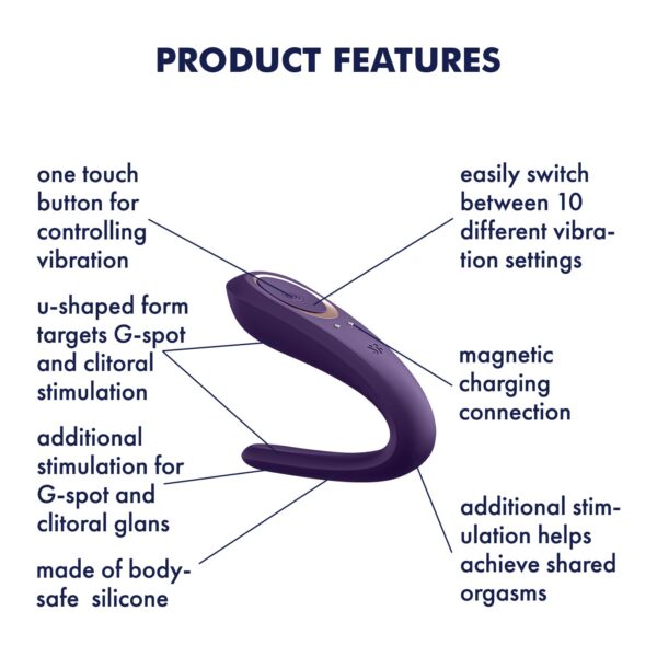 Double Classic Vibratore per Coppie con Caricatore USB - immagine 7