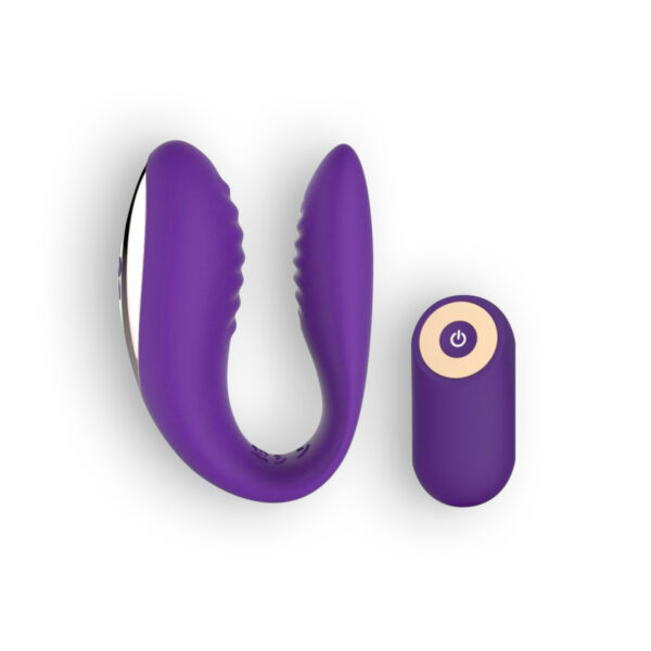 Vibratore Ricaricabile per Coppie con Telecomando - Viola